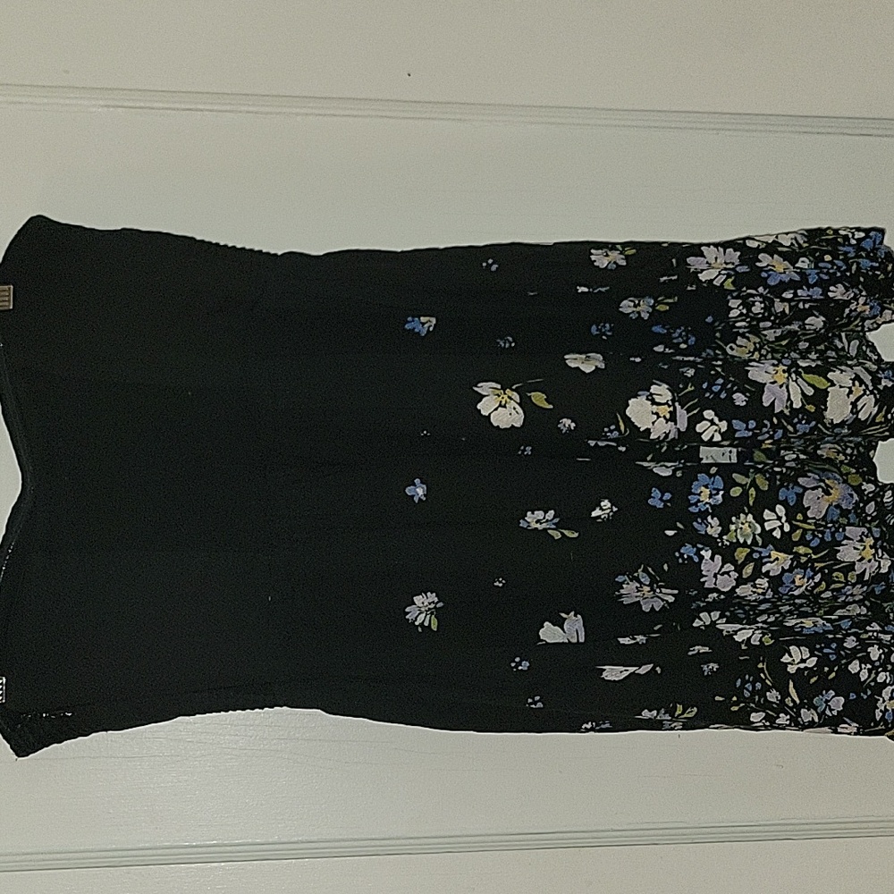 KimChi Blue Floral Strapless Black Dress SZ M - Picture 3 of 5